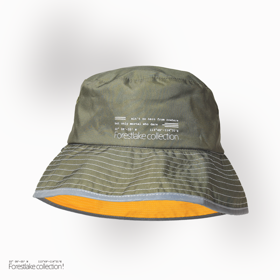 香港座標|漁夫帽|雙面 【olive-yellow】